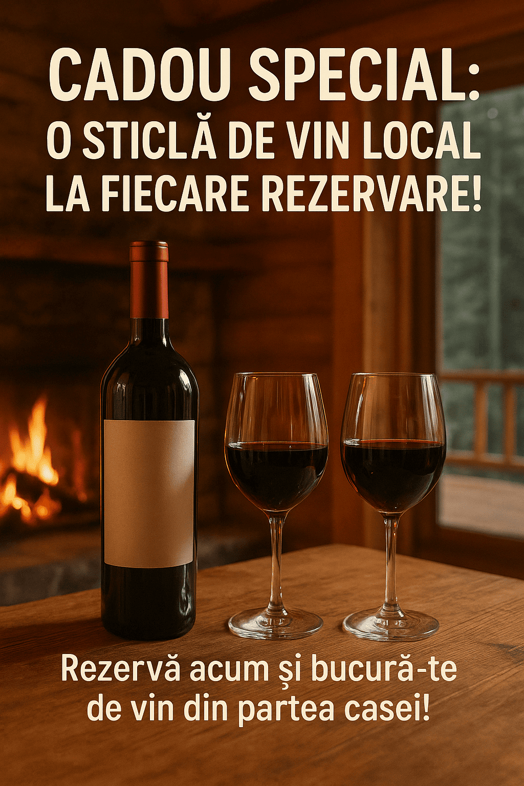 🍷 CADOU SPECIAL: O sticlă de vin local la fiecare rezervare!